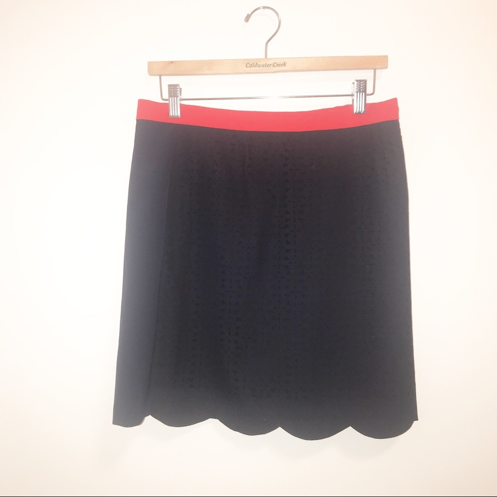 Stitch Fix Pixley Stacey Navy Scallop Skirt- M - Picture 3 of 8